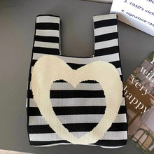 Load image into Gallery viewer, Creative Horizontal Love Knitted Bag Fashion Simple Handbag for Women's Commuting Love Heart Commuter Handbag