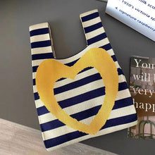 Load image into Gallery viewer, Creative Horizontal Love Knitted Bag Fashion Simple Handbag for Women's Commuting Love Heart Commuter Handbag