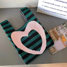 Load image into Gallery viewer, Creative Horizontal Love Knitted Bag Fashion Simple Handbag for Women's Commuting Love Heart Commuter Handbag