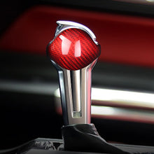 Load image into Gallery viewer, 2Pcs Carbon Fiber Car Interior Gear Shift Knob Trim Cover Red/Black For Ford Mustang 2015 - 2019