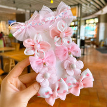 Load image into Gallery viewer, 10pcs/set Cute Fabric Flower Hair Clips Mesh Bowknot Hairpin Simple Headwear Hair Accessories for Children
