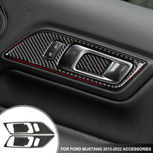 Load image into Gallery viewer, 2Pcs/4Pcs Car Interior Door Inner Handle Door Bowl Trim Cover Frame Carbon Fiber Sticker for Ford Mustang 2015-2022 Accessories