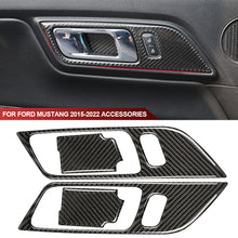 Load image into Gallery viewer, 2Pcs/4Pcs Car Interior Door Inner Handle Door Bowl Trim Cover Frame Carbon Fiber Sticker for Ford Mustang 2015-2022 Accessories