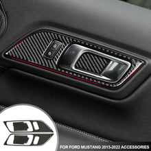 Load image into Gallery viewer, 2Pcs/4Pcs Car Interior Door Inner Handle Door Bowl Trim Cover Frame Carbon Fiber Sticker for Ford Mustang 2015-2022 Accessories