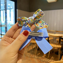 Load image into Gallery viewer, 2pcs/set Fabric Floral Bowknot Hair Clips Colorful Cute Children Hairpin Hair Ornament Hair Accessories