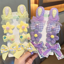 Load image into Gallery viewer, 8pcs/set Cute Cartoon Rabbit Ear Hairpin Fabric Embroidery Flower Bowknot Hair Clips Girls Headwear Hair Accessories