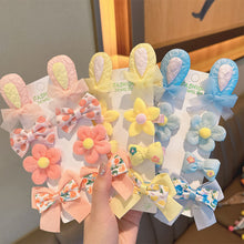 Load image into Gallery viewer, 8pcs/set Cute Cartoon Rabbit Ear Hairpin Fabric Embroidery Flower Bowknot Hair Clips Girls Headwear Hair Accessories