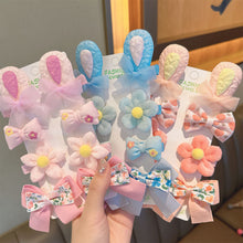 Load image into Gallery viewer, 8pcs/set Cute Cartoon Rabbit Ear Hairpin Fabric Embroidery Flower Bowknot Hair Clips Girls Headwear Hair Accessories