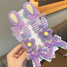 Load image into Gallery viewer, 8pcs/set Cute Cartoon Rabbit Ear Hairpin Fabric Embroidery Flower Bowknot Hair Clips Girls Headwear Hair Accessories