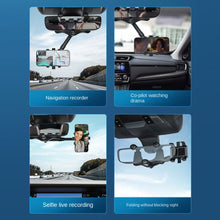 Load image into Gallery viewer, Rotatable and Retractable Car Phone Holder Rearview Mirror Driving Recorder Bracket DVR/GPS Mobile Phone Support with Cable