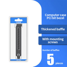 Load image into Gallery viewer, 5 Pcs PCI Slot Cover / PCI Slot Cover Dust Filter Blanking Board Cooling Fan Dust Filter Ventilation PC Computer Case