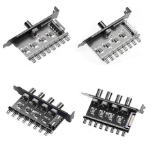 Load image into Gallery viewer, 12V 1 To 3 8 Way PC Case Cooling Fan Hub 4Pin 3Pin Speed Controller Practical Regulator Splitter Computer Adapter