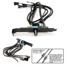 Load image into Gallery viewer, 12V 1 To 3 8 Way PC Case Cooling Fan Hub 4Pin 3Pin Speed Controller Practical Regulator Splitter Computer Adapter