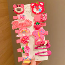 Load image into Gallery viewer, 14pcs/set Cute Children Hair Clips Sweet Cartoon Strawberry Bear Hairpin Bangs Hairpin Headwear Hair Accessories