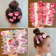 Load image into Gallery viewer, 14pcs/set Cute Children Hair Clips Sweet Cartoon Strawberry Bear Hairpin Bangs Hairpin Headwear Hair Accessories