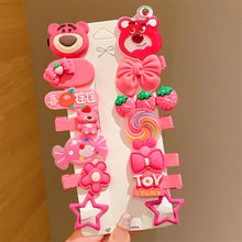 Load image into Gallery viewer, 14pcs/set Cute Children Hair Clips Sweet Cartoon Strawberry Bear Hairpin Bangs Hairpin Headwear Hair Accessories