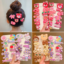 Load image into Gallery viewer, 14pcs/set Cute Children Hair Clips Sweet Cartoon Strawberry Bear Hairpin Bangs Hairpin Headwear Hair Accessories