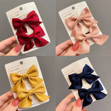 Load image into Gallery viewer, 2pcs/set Children Bowknot Hair Clips Multicolored Cute Fabric Bowknot Hairpin Hair Accessories Headwear