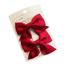 Load image into Gallery viewer, 2pcs/set Children Bowknot Hair Clips Multicolored Cute Fabric Bowknot Hairpin Hair Accessories Headwear