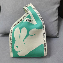 Load image into Gallery viewer, Woolen Bag Fashionable Simple Large Capacity Tote Bag Shoulder Bag Cute Rabbit Knit Bag Women Daily Knitted Bag
