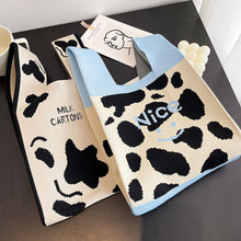 Load image into Gallery viewer, Handmade Knit Handbag Women Mini Cute Duck Christmas Wrist-bag Female Casual Tote Bag Student Reusable Shopping Bag