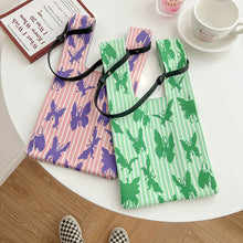 Load image into Gallery viewer, Fashion Handmade Knit Handbag Mini Butterfly Stripe Wrist-bag Female Casual Tote Bag Women Student Reusable Shopping Bag