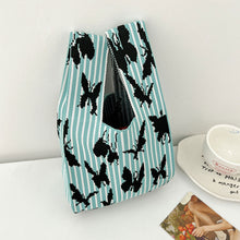 Load image into Gallery viewer, Fashion Handmade Knit Handbag Mini Butterfly Stripe Wrist-bag Female Casual Tote Bag Women Student Reusable Shopping Bag