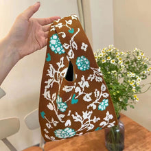 Load image into Gallery viewer, Handmade Knit Handbag Casual Knitted Bag Girls' Floral Color Matching Knitting Wrist-bag Female Tote Bag Women Reusable Shopping Bags