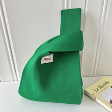 Load image into Gallery viewer, Handmade Knit Handbag Casual Knitted Bag Solid Color Knitting Wrist-bag Female Tote Bag Women Reusable Shopping Bags