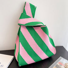Load image into Gallery viewer, Knitted Soft Tote Bags Summer Fashion Women's Striped Wool Knitted Handbags Large Capacity Casual Ladies Shoulder Crossbody Bag