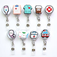 Load image into Gallery viewer, Cartoon Badge Reel Retractable ID Lanyard Name Tag Card Badge Holder Clip Doctor Nurse Office Supplies Credential Holder