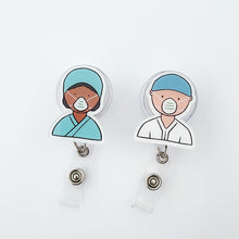 Load image into Gallery viewer, Cartoon Badge Reel Retractable ID Lanyard Name Tag Card Badge Holder Clip Doctor Nurse Office Supplies Credential Holder