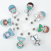 Load image into Gallery viewer, Cartoon Badge Reel Retractable ID Lanyard Name Tag Card Badge Holder Clip Doctor Nurse Office Supplies Credential Holder