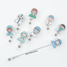 Load image into Gallery viewer, Cartoon Badge Reel Retractable ID Lanyard Name Tag Card Badge Holder Clip Doctor Nurse Office Supplies Credential Holder