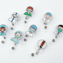 Load image into Gallery viewer, Cartoon Badge Reel Retractable ID Lanyard Name Tag Card Badge Holder Clip Doctor Nurse Office Supplies Credential Holder