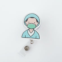 Load image into Gallery viewer, Cartoon Badge Reel Retractable ID Lanyard Name Tag Card Badge Holder Clip Doctor Nurse Office Supplies Credential Holder