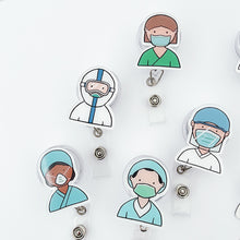 Load image into Gallery viewer, Cartoon Badge Reel Retractable ID Lanyard Name Tag Card Badge Holder Clip Doctor Nurse Office Supplies Credential Holder