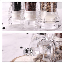 Load image into Gallery viewer, Transparent Manual Acrylic Pepper Grinder Pepper Mill and Salt Shaker with Adjustable Coarseness by Ceramic Rotor Kitchen Cooking Tools