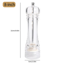Load image into Gallery viewer, Transparent Manual Acrylic Pepper Grinder Pepper Mill and Salt Shaker with Adjustable Coarseness by Ceramic Rotor Kitchen Cooking Tools