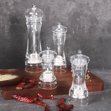 Load image into Gallery viewer, Transparent Manual Acrylic Pepper Grinder Pepper Mill and Salt Shaker with Adjustable Coarseness by Ceramic Rotor Kitchen Cooking Tools