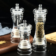 Load image into Gallery viewer, Transparent Manual Acrylic Pepper Grinder Pepper Mill and Salt Shaker with Adjustable Coarseness by Ceramic Rotor Kitchen Cooking Tools