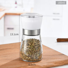 Load image into Gallery viewer, Manual Pepper and Salt Grinder Multifunctional Crusher Glass Seasoning Bottle Pepper Mill and Salt Shaker with Adjustable Coarseness
