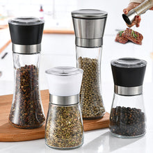 Load image into Gallery viewer, Manual Pepper and Salt Grinder Multifunctional Crusher Glass Seasoning Bottle Pepper Mill and Salt Shaker with Adjustable Coarseness