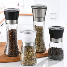 Load image into Gallery viewer, Manual Pepper and Salt Grinder Multifunctional Crusher Glass Seasoning Bottle Pepper Mill and Salt Shaker with Adjustable Coarseness