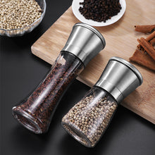 Load image into Gallery viewer, Manual Pepper and Salt Grinder Multifunctional Crusher Glass Seasoning Bottle Pepper Mill and Salt Shaker with Adjustable Coarseness
