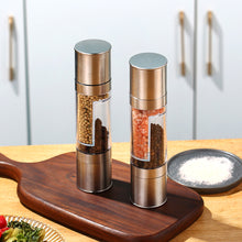 Load image into Gallery viewer, 2 In 1 Pepper Mill Grinder Stainless Steel Manual Salt Pepper Grinder Seasoning Multifunctional Crusher Grinding for Cooking Kitchen Tools