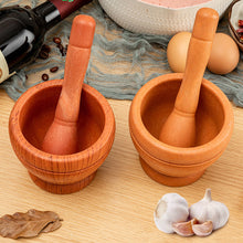 Load image into Gallery viewer, Household Manual Grinder Pressing Garlic Mashed Garlic Mashing Pot Mashing Medicine Pot Jujube Wood Pounding Garlic Stone Mortar