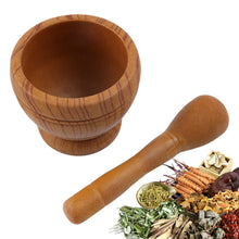 Load image into Gallery viewer, Household Manual Grinder Pressing Garlic Mashed Garlic Mashing Pot Mashing Medicine Pot Jujube Wood Pounding Garlic Stone Mortar