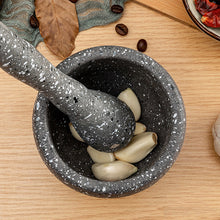Load image into Gallery viewer, Household Manual Grinder Pressing Garlic Mashed Garlic Mashing Pot Mashing Medicine Pot Jujube Wood Pounding Garlic Stone Mortar