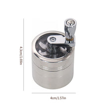 Load image into Gallery viewer, 4 Layers Zinc Alloy 40/63mm Herbal Crusher Tobacco Grinder Smoke Manual Kitchen Herb Metal Layer Grinders Spice Mill Accessories